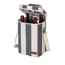 Portable Leakproof Custom 4 Bottles Tote Wine Carrier Bag Portable Insulated Padded Versatile Wine Cooler Bag
